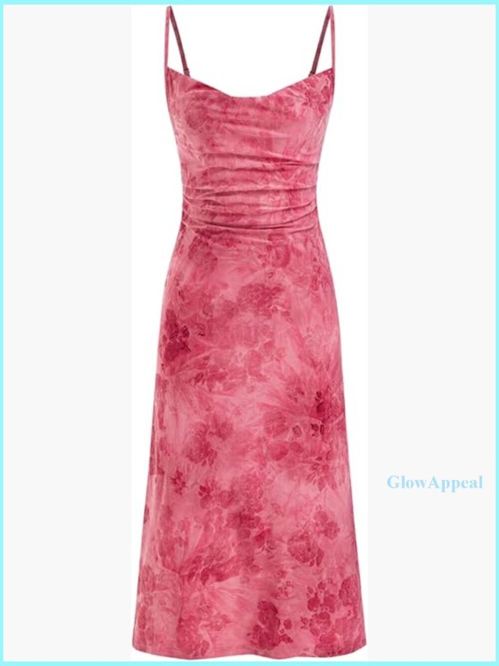 Velvet Floral Midi Dress Sleeveless Ruched Spaghetti Strap Party Wedding Guest